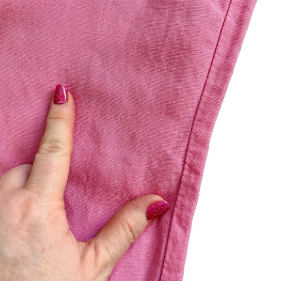 Via Bovio Wide Leg Linen Blend Pink Pants High Rise Vacation Travel Italy Sz XL - Picture 12 of 15